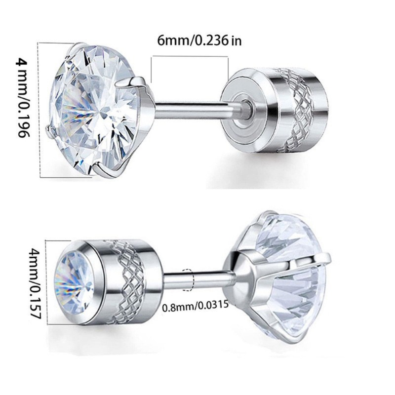 Single Synthetic Zircon Stud Earrings, Versatile Style